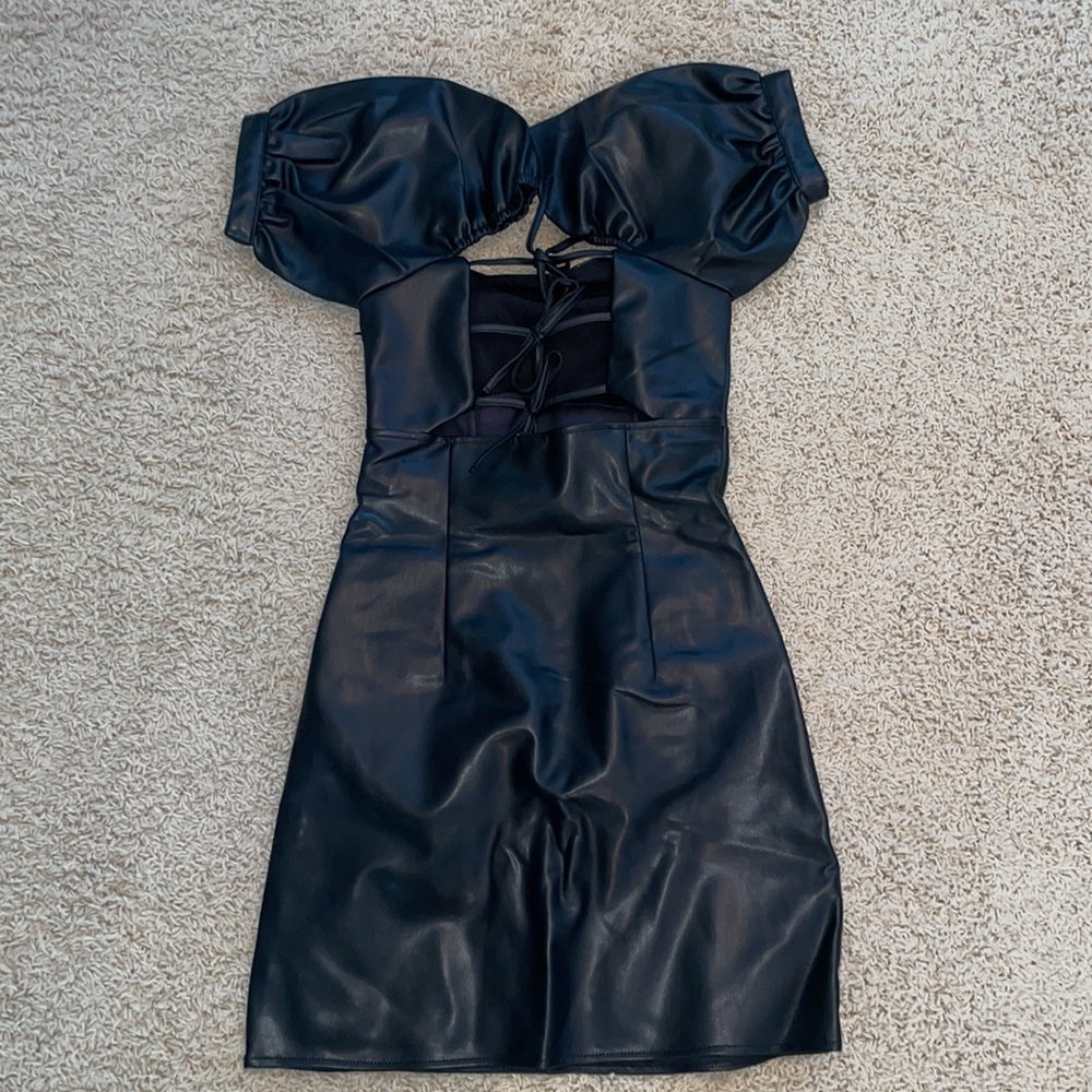 HM leather dress size XS never worn - Picture 2 of 2